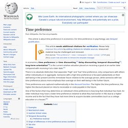 Time preference