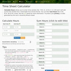 Time Sheet Calculator