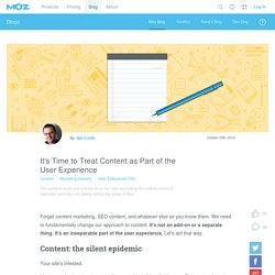 It's Time to Treat Content as Part of the User Experience
