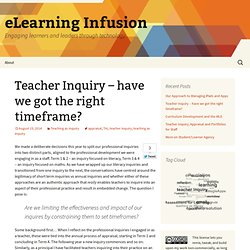 Teacher Inquiry - have we got the right timeframe?