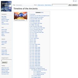 Timeline of the Ancients - StargateWiki