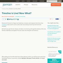 Timeline is Live! Now What?