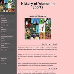 Timeline of Women in Sports