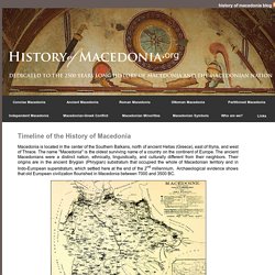 Timeline of the History of Macedonia