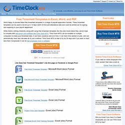 Timesheet Templates, Free Timesheet Templates