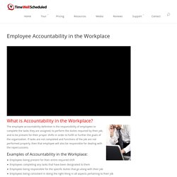Employee Accountability in the Workplace