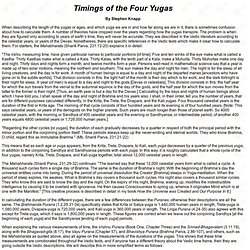 Timings of the Four Yugas