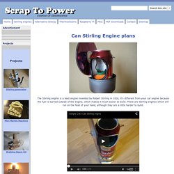 Tin Can, Coke can Stirling engine plans - How to