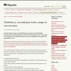 Tinderbox 5 : un outil pour écrire, ranger et voir ses notes - Rigasite