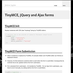 TinyMCE, jQuery and Ajax forms