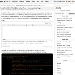 Ajouter TinyMCE éditeur de texte enrichi pour WordPress Plugin