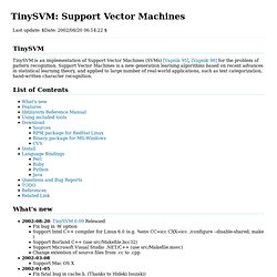 TinySVM: Support Vector Machines