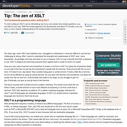 Tip: The zen of XSLT