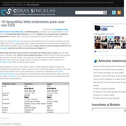 16 tipografías Web estándares para usar con CSS