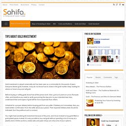 Investment in Gold – How to Invest in Gold
