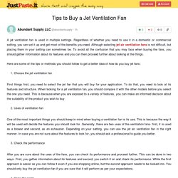 Buy a Jet Ventilation Fan Online