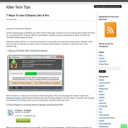 Tips for CCleaner Users