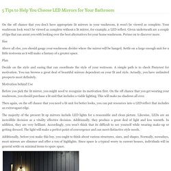 5 Tips to Help You Choose LED Mirrors for Your Bathroom