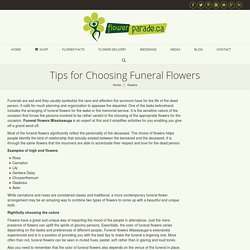 Tips for Choosing Funeral Flowers