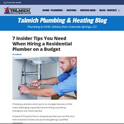 Tips to Hiring a Residential Plumber on a Budget