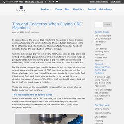 Tips and Concerns When Buying CNC Machines