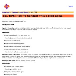 101 TIPS: How To Conduct This E-Mail Game