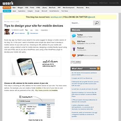 Tips to design your site for mobile devices