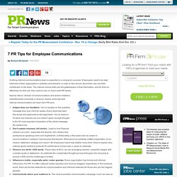 7 PR Tips for Employee CommunicationsPR News