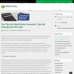 Tax Tips for Real Estate Investors: Tips for Closing Out the Year