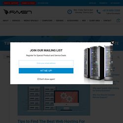 Tips to Find The Best Web Hosting For Your Website