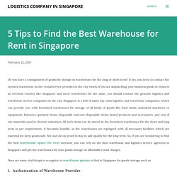 5 Tips to Find the Best Warehouse for Rent in Singapore