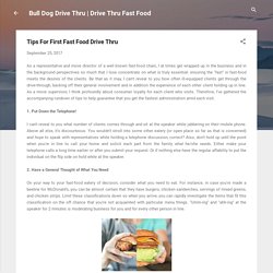 Tips For First Fast Food Drive Thru