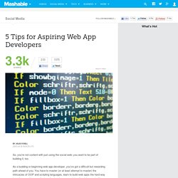 5 Tips for Aspiring Web App Developers