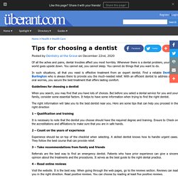 Tips for choosing a dentist