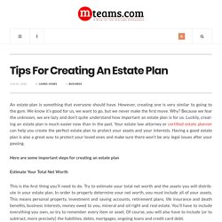 Tips For Creating An Estate Plan