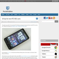 10 tips for new HTC HD2 users