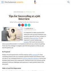 Tips for Succeeding at a Job Interview