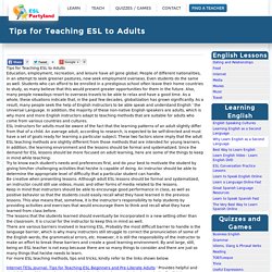 Tips for Teaching ESL to Adults