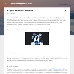 5 Tips for the Remote IT Job Search