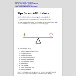 Tips for work-life balance