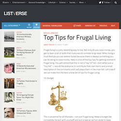 Top Tips for Frugal Living