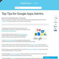 Top Tips for Google Apps Admins