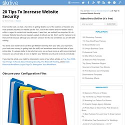 20 Tips To Increase Website Security