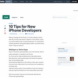 10 Tips for New iPhone Developers - Nettuts+