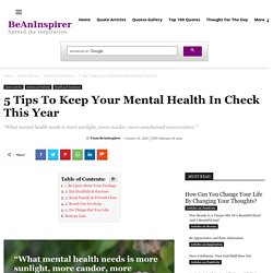 5 Tips To Keep Your Mental Health In Check This Year