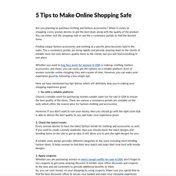 5 Tips to Make Online Shopping Safe