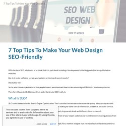 7 Top Tips To Make Your Web Design SEO-Friendly