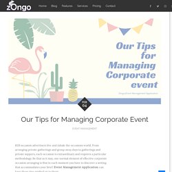 Our Tips for Managing Corporate Event