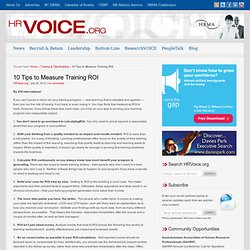 10 Tips to Measure Training ROI : HRVoice.org