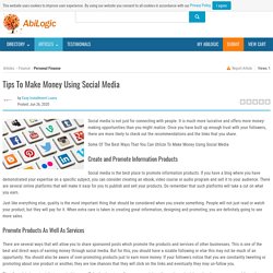 Tips To Make Money Using Social Media
